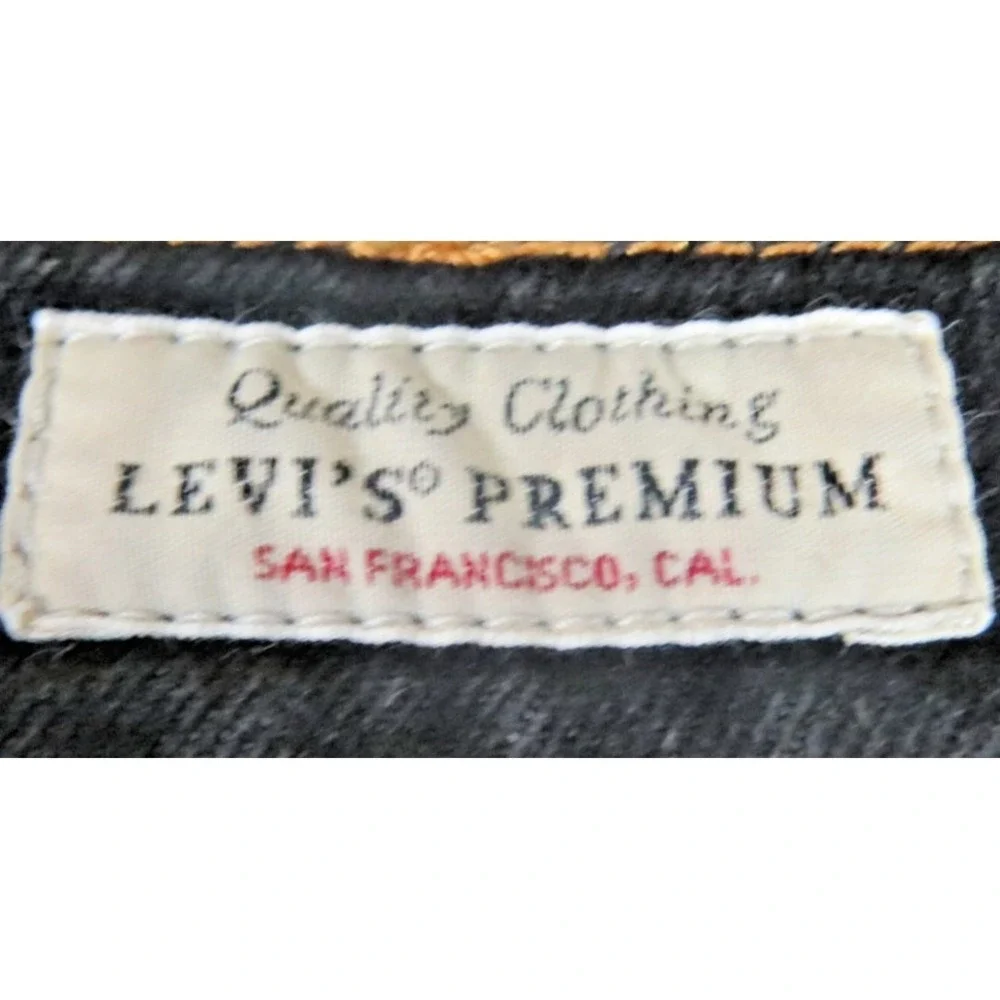 Levi Strauss Levis Premium 511 Slim Fit Black Jeans Denim 36x32 Big E Fabric Men